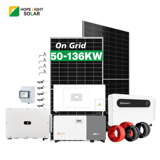 Durable 50kW 80kW 100kW 120kW On-Grid PV Power Generation System for Factory Roofs and Commercial Buildings