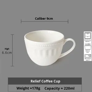 Vaisselle en céramique moderne de luxe à motifs en relief, Assiette occidentale, Bol chapeau de paille, Assiette à poisson, Assiette à fruits rétro de luxe léger - Disponible en détail - Product Image 6