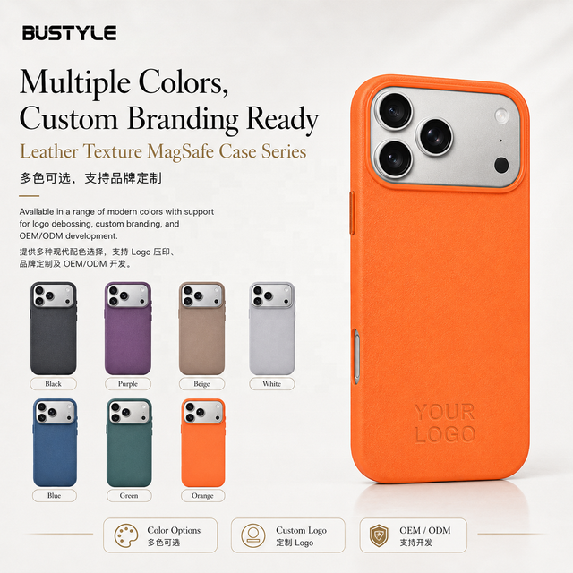 Custom Debossed Logo Handcrafted Leather Magnetic Phone Case for iPhone 18 17 16 15 Pro Max Soft Velvet Lining Cover OEM ODM