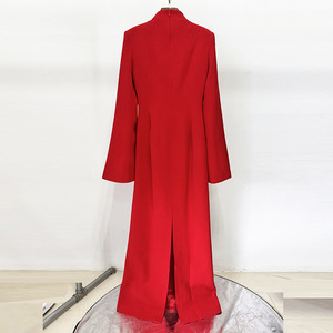Robe de <span class=keywords><strong>soirée</strong></span> longue élégante de luxe rouge pour femme, à sequins floraux, manches longues, style <span class=keywords><strong>couture</strong></span>, moulante, pour fête - Product Image 4