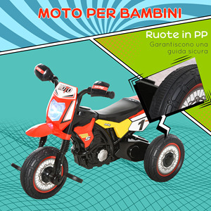 HOMCOM Triciclo para Niños, Motocicleta Estilo Pedal con Luces y Sonidos, 3 Ruedas Anchas, Edad 18-36 Meses, 71x40x51cm, Rojo - Product Image 4