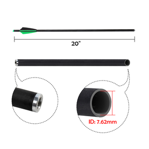 ลูกธนูคาร์บอนขนาด 20 นิ้ว 7.62 มม. พร้อมปลายเหล็ก ปีกพลาสติก รูปทรงพระจันทร์ สำหรับธนูทรงโล่ สำหรับการล่าสัตว์และการยิง - Product Image 4