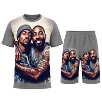 Ensemble T-shirt et Short 2 Pièces de Luxe 2026 en Coton Lourd 350 GSM Effet Vintage Imprimé Sérigraphié avec Logo Personnalisé Qualité Supérieure