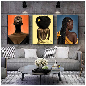 Arte africana ragazza nera ritratto di donna pittura su tela - Product Image 6
