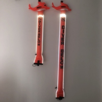 Bouée de signalisation de surface (SMB) de plongée imperméable et réfléchissante DPR avec logo personnalisé, en nylon, avec anneau en D en acier inoxydable