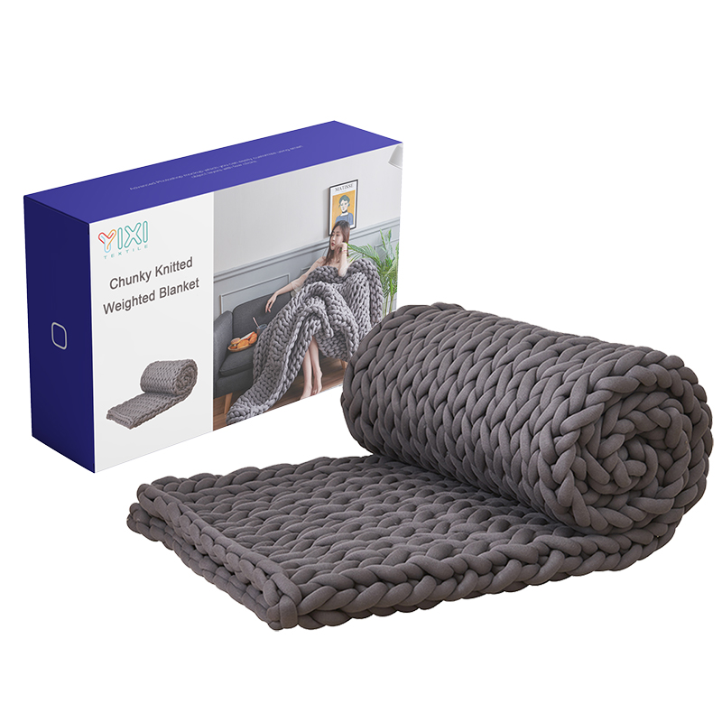 2023 Новый Arrivals100 % органического хлопка, ручная работа, не сужающийся книзу массивный Утяжеленный вязаное одеяло