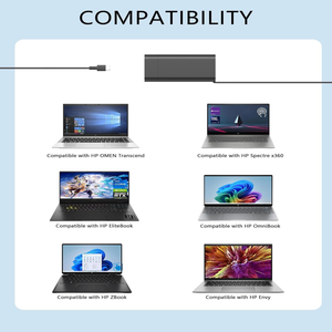 อะแดปเตอร์ชาร์จแล็ปท็อป <span class=keywords><strong>USB</strong></span> <span class=keywords><strong>C</strong></span> 140W สำหรับ HP ZBook 8 G1i G2i G2a Ultra G1a OMEN <span class=keywords><strong>Transcend</strong></span> 14-fb0000 Spectre x360 16 พร้อมสายไฟ - Product Image 4