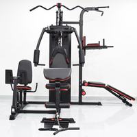 Ensemble de salle de sport à domicile entièrement fonctionnel à trois stations avec système de poulie à bloc de poids pour les bras, la poitrine, les jambes, équipement d'entraînement multifonctionnel