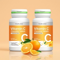 Comprimés à croquer de vitamine C OEM, bonbons compressés, complément alimentaire beauté pour adultes, durée de conservation de 24 mois, certifié ISO 9001