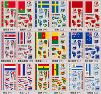 C&J Yanye 2026 Coupe du Monde de Football Accessoires pour Fans Marchandises Souvenirs Produits Drapeaux Nationaux Autocollants Tatouages pour le Visage