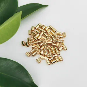 Factory wholesale high quality jewelry findings 14k gold filled tube crimp spacer beads for DIY jewelry making