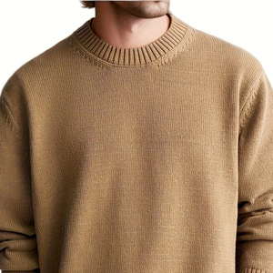 Vente en gros Nouveau pull tricoté à manches longues décontracté pour hommes grande taille pour l'automne et l'hiver Pull tricoté en coton pour hommes - Product Image 4