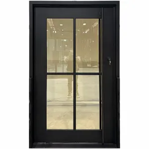 Customized Wrought Iron/ Steel Door Window Grilles Design Steel Frame Swing Door