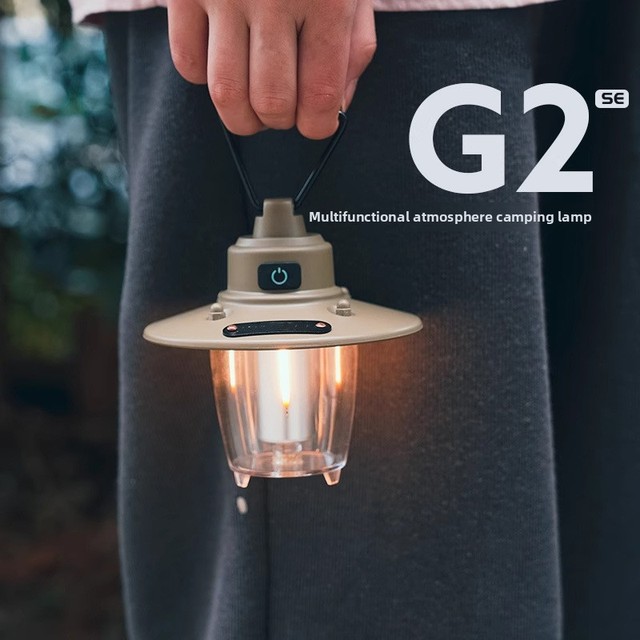 Retro Pinecone LED Lamp IP54 Waterproof Dual Color Temperature 3000K+6500K Rechargeable Ultra-long Battery Life for Camping