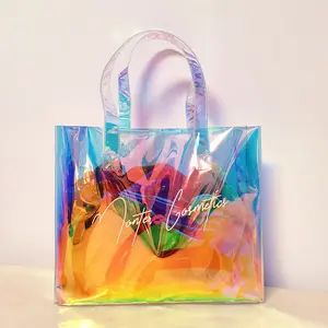 ZORAS kadınlar özel plaj plastik alışveriş çantası çanta, toptan temizle pvc alışveriş çantası