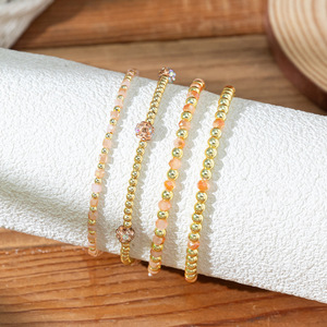 <b>Boho</b> Handmade Gold Beaded Girls Friendship <b>Bracelet</b> Set Colorful Geometric Glass Crystal Beaded <b>Bracelet</b> for Anniversaries - Product Image 5