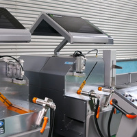 Scie de découpe CNC externe fixe de précision 45° avec roulement moteur pour la découpe d'angles extérieurs de profilés de portes et fenêtres en PVC/UPVC/aluminium