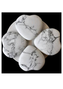 Hermoso Cabujón de Corazón Abultado de Howlite, Cristal Natural, Regalos de Amor, Artesanía de Cristal al por Mayor con Grabado Láser - Product Image 3