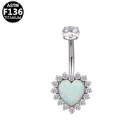 Bijoux de corps en titane ASTM F136 avec zircon, anneaux de nombril multicolores en forme de cœur pour mariage, fiançailles, fête, cadeau