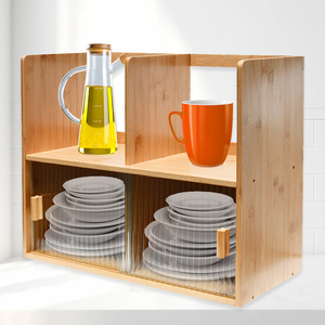 Étagère d'armoire de <span class=keywords><strong>cuisine</strong></span> en bambou organisateur étagère de garde-manger en bois d'épices et de nourriture - Product Image 6