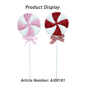 Sucettes de Noël personnalisées en vrac, mignonnes, roses et rouges, avec nœud décoratif, pour Noël, sucettes scintillantes, décoration de fête pour enfants à la maison - Product Image 5