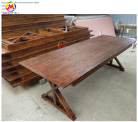 Nouvelle table de banquet en bois pour mariage, style ferme