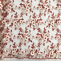 Tissu de dentelle brodée florale multicolore pour vêtements de scène et accessoires vestimentaires pour filles vente en gros