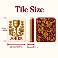Jeu de tuiles de Mahjong américain avec motif Vigne et Raisin, en acrylique, sac de transport inclus, idéal pour cadeau de vin, vente au détail et personnalisation de marque