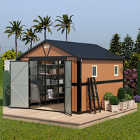 Hangar de rangement extérieur extra large de 10x12 pieds avec portes verrouillables, 2 fenêtres, pour jardin, jardin, patio, poulailler