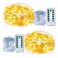 Guirnalda de Luces LED de Navidad con Control Remoto, 8 Modos, Temporizador, Regulable, Impermeable, para Decoración de Jardín Navideño