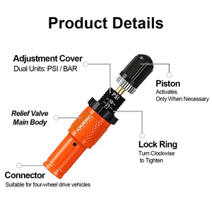 Válvula de Desinflado de Neumáticos con Parada Automática Ajustable, Escala de Presión Dual PSI 10-30 PSI, Kit de Válvulas de Liberación de Aire para Neumáticos Todoterreno <span class=keywords><strong>4X4</strong></span> para SUV y Camionetas - Product Image 3