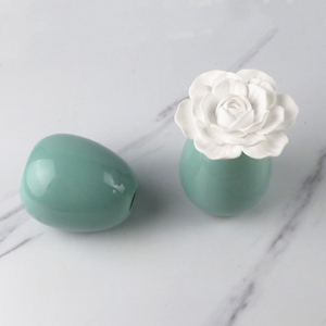 高级セラミックボトル100ML,手作り磁器ローズフラワーホームアロマセラピー香りエッセンシャルオイルリードディフューザー - Product Image 4