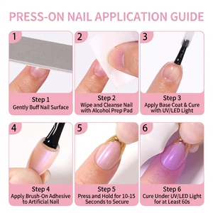 Lot de 32 faux ongles en amande à presser, French <span class=keywords><strong>Manucure</strong></span> Nude Base Champagne Or Fuchsia Métallique, en acrylique, courts, certifiés MSDS - Product Image 4