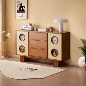 Retro Solid Wood Sideboard 150x40x86cm Multifunctional Storage Cabinet For Living Room And Dining Space - Product Image 1