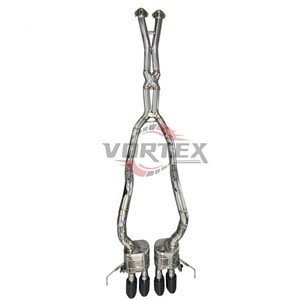 Sistema de Escape Catback Valvetronic de Acero Inoxidable 304 Vortex para Chevrolet Corvette C7 6.2L V8 2014-2019, Acabado Pulido, Sin Sonido de Ronquido - Product Image 1