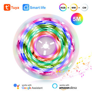 Bande lumineuse <span class=keywords><strong>LED</strong></span> intelligente Tuya RGBIC WiFi Alexa Google Home, <span class=keywords><strong>ruban</strong></span> lumineux néon intelligent à couleurs magiques IP65, lampe <span class=keywords><strong>ruban</strong></span> PST-RGBIC05M - Product Image 1