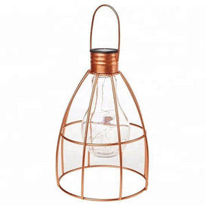 Solar Garden <b>Lights</b> Outdoor <b>LED</b> Iron Cage Lantern Portable Water Resistant With <b>Light</b> <b>Sensor</b> - Product Image 5