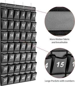 Organizador de Pared Grande para Aula, Tabla de Bolsillos Numerada con 42 Compartimentos, Soporte para Teléfonos Móviles y Calculadoras, Material de Oficina y Escolar de Tela No Tejida - Product Image 2