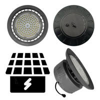 Plafonnier Solaire 100 200 300 400 W Haute Luminosité SMD avec Recharge Sans Fil, Projection Rotative, Abat-jour Métallique Suspendu LED pour Couloir