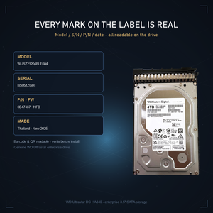 Disque dur SATA d'entreprise 4 To d'origine, reconditionné, sans alimentation, 7,2K RPM, pour serveur, NAS, stockage de centre de données, garantie de 3 ans - Product Image 1