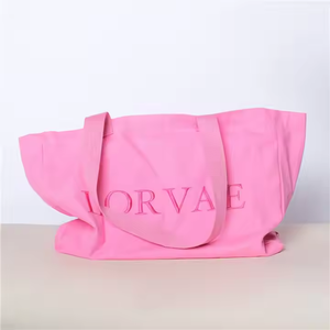 Large for Pink Custom Logo <b>Canvas</b> <b>Tote</b> <b>Bag</b> with Embroidered Webbing Handle Oversized Shopping <b>Bag</b> with Letter Pattern - Product Image 2