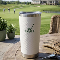 Gobelet isotherme personnalisé avec logo, 20 oz, en acier inoxydable 304, à double paroi antidérapante, pour café, idéal comme cadeau de golf