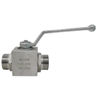 Vanne à boisseau sphérique 2 voies haute pression KHB en acier inoxydable 304/acier au carbone pour machines agricoles, gaz et huile (commande manuelle)