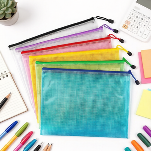 Sac de rangement pour documents en PVC imperméable avec fermeture éclair sécurisée, idéal pour l'école et le bureau - Product Image 4