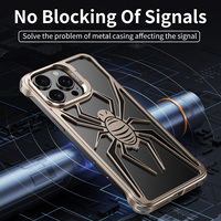 Nouvelle coque de téléphone en alliage d'aluminium électroplaqué de luxe, antichoc, avec support de caméra et dissipation thermique pour 17/16/14/13/15 ProMax
