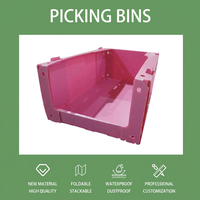 Boîte de rangement pliable en PP recyclable, imperméable et résistante à l'humidité, pour emballage et tri, vente en gros d'usine, bac de tri personnalisé