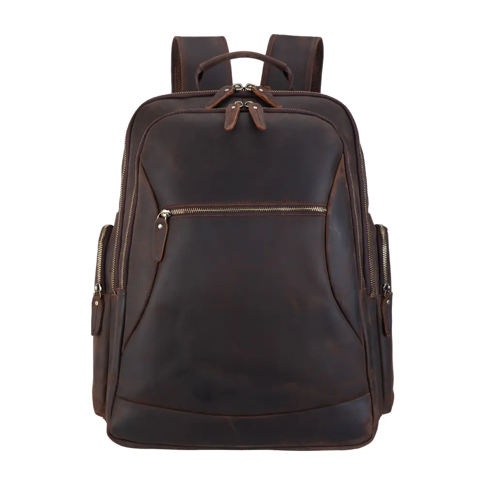 TIDING Custom Cow Leather Back Pack 17 Inch Laptop Backpack Traveling Backpack Bag For Man