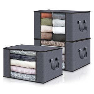 Foldable Fabric Storage Organizer Clothes Storage Box Folding Oxford Cloth Storage Box With Steel Frame