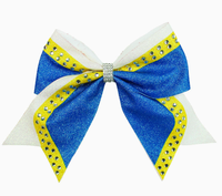 Barrettes à cheveux Sacarla mignonnes pour filles, avec nœuds de pom-pom girl, en cuir, paillettes et strass, à longue queue, pour la danse et les spectacles