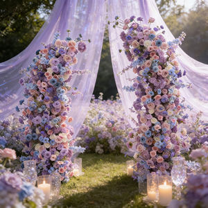 Arco de Flores Artificiales de Rosas de Seda Hechas a Mano para Decoración de Escenarios de Eventos, Acción de Gracias, Graduación, Pascua - Product Image 3